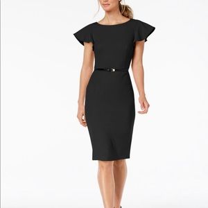 NWT Calvin Klein Ruffle Sleeve Sheath Dress